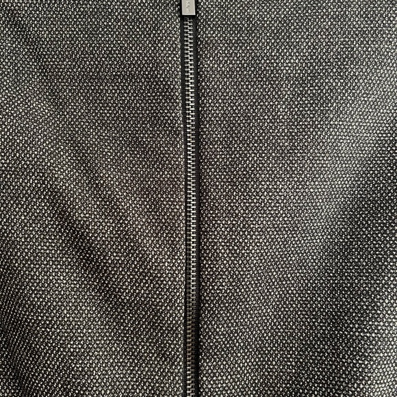 CALVIN KLEIN black tweed sheath dress with faux leather insets -4-NWT! - Picture 6 of 9